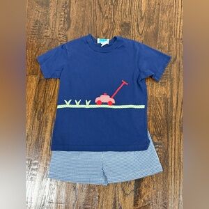 Boys funtasia too car gingham shorts size 5 short set